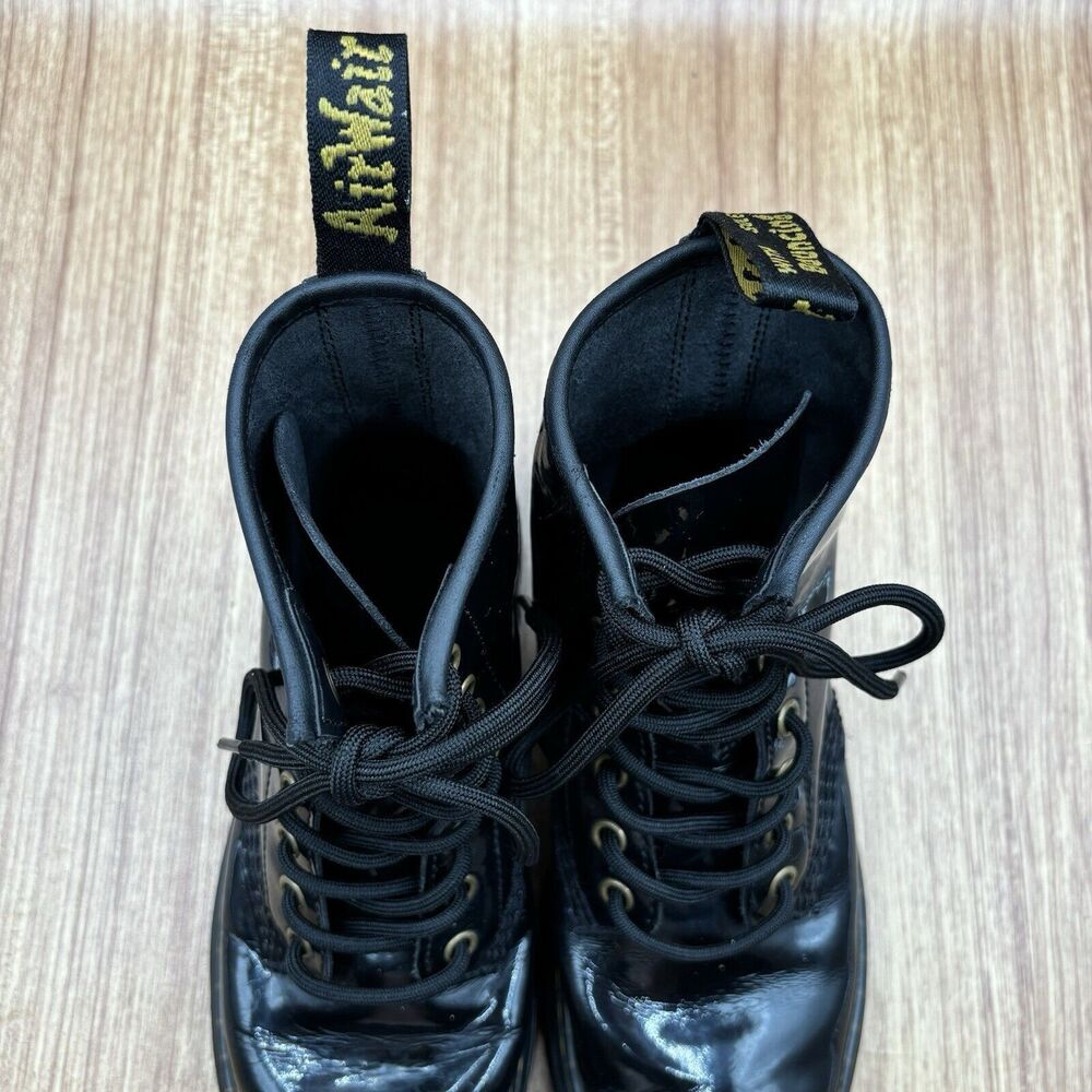 Dr Martens Black Zavala Boots Patent Leather Women's Size 7‎ Mens Size 6 - Picture 8 of 9